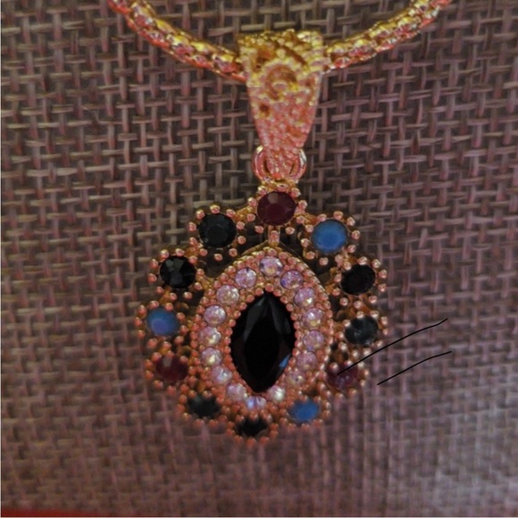 Multicolor Rhinestone Necklace ,Earrings,Ring set - Picture 3 of 6